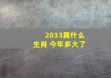 2033属什么生肖 今年多大了